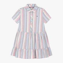 Tommy Hilfiger-Girls Striped Cotton Dress | Childrensalon Outlet