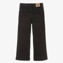 Tommy Hilfiger-Girls Washed Black Wide-Leg Jeans | Childrensalon Outlet