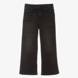 Tommy Hilfiger-Girls Washed Black Wide-Leg Jeans | Childrensalon Outlet