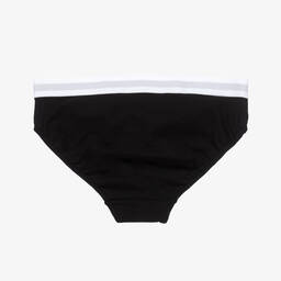 Tommy Hilfiger-Girls White & Black Cotton Knickers (2 Pack) | Childrensalon Outlet