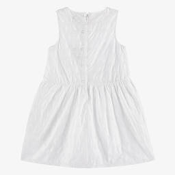 Tommy Hilfiger-Girls White Broderie Anglaise Dress | Childrensalon Outlet