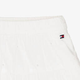 Tommy Hilfiger-Girls White Cotton Embroidered Skirt | Childrensalon Outlet