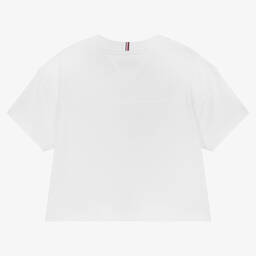 Tommy Hilfiger-Girls White Cotton Jersey T-Shirt | Childrensalon Outlet