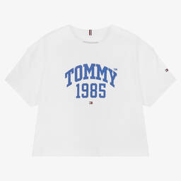 Tommy Hilfiger-Girls White Cotton Jersey T-Shirt | Childrensalon Outlet