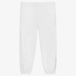 Tommy Hilfiger-Girls White Cotton Logo Joggers | Childrensalon Outlet