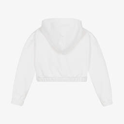 Tommy Hilfiger-Girls White Cotton Zip-Up Hoodie | Childrensalon Outlet