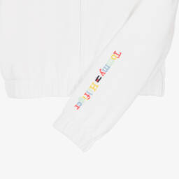 Tommy Hilfiger-Girls White Cotton Zip-Up Hoodie | Childrensalon Outlet