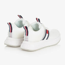 Tommy Hilfiger-Girls White Flag Logo Mesh Trainers | Childrensalon Outlet