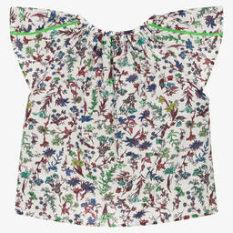 Tommy Hilfiger-Girls White Floral Cotton Blouse | Childrensalon Outlet
