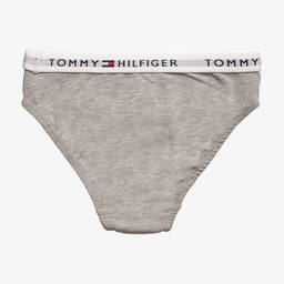 Tommy Hilfiger-Girls White & Grey Cotton Bikini Briefs (2 Pack) | Childrensalon Outlet