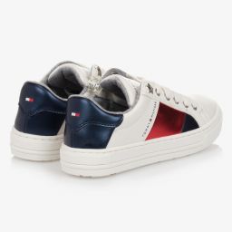 Tommy Hilfiger-ترينرز جلد صناعي لون أبيض للبنات | Childrensalon Outlet