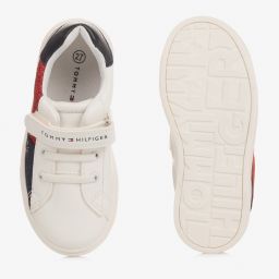 Tommy Hilfiger-Girls White Logo Trainers | Childrensalon Outlet