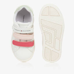 Tommy Hilfiger-Бело-розовые кроссовки на липучке | Childrensalon Outlet