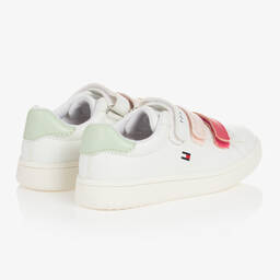 Tommy Hilfiger-Бело-розовые кроссовки на липучке | Childrensalon Outlet