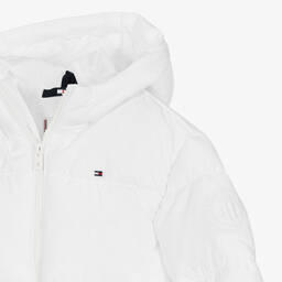 Tommy Hilfiger-Girls White Puffer Jacket | Childrensalon Outlet