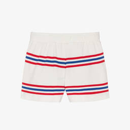 Tommy Hilfiger-شورت قطن مقلم لون أبيض وأخضر للبنات | Childrensalon Outlet