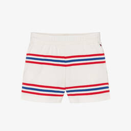 Tommy Hilfiger-شورت قطن مقلم لون أبيض وأخضر للبنات | Childrensalon Outlet
