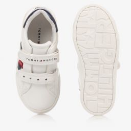 Tommy Hilfiger-Girls White Velcro Trainers | Childrensalon Outlet