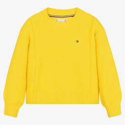 Tommy Hilfiger-Желтый свитер с флажком для девочек | Childrensalon Outlet
