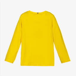Tommy Hilfiger-Girls Yellow Logo Cotton Top | Childrensalon Outlet