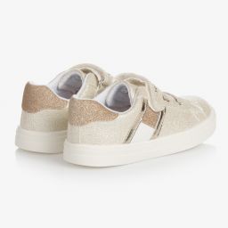 Tommy Hilfiger-Gold Glitter Logo Trainers | Childrensalon Outlet