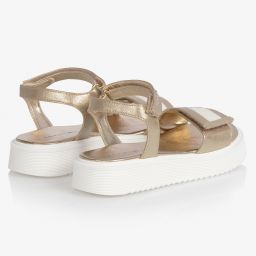 Tommy Hilfiger-Золотистые сандалии на танкетке | Childrensalon Outlet