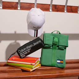 Tommy Hilfiger-Green Canvas Flag Lunch Bag (23cm) | Childrensalon Outlet