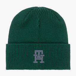 Tommy Hilfiger-Green Organic Cotton Beanie Hat | Childrensalon Outlet