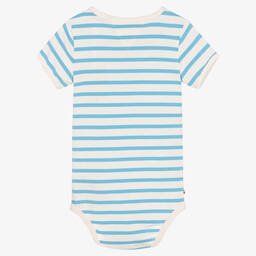 Tommy Hilfiger-أوفرول بادي قطن جيرسي مقلم لون عاجي وأزرق فاتح | Childrensalon Outlet