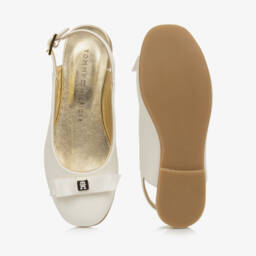 Tommy Hilfiger-Ivory Slingback Shoes with Bow | Childrensalon Outlet