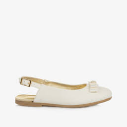 Tommy Hilfiger-Ivory Slingback Shoes with Bow | Childrensalon Outlet