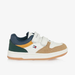 Tommy Hilfiger-Junior Boys White Velcro Trainers | Childrensalon Outlet