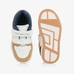 Tommy Hilfiger-Junior Boys White Velcro Trainers | Childrensalon Outlet