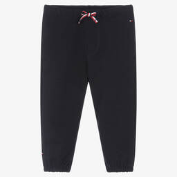 Tommy Hilfiger-Navy Blue Cotton Baby Joggers | Childrensalon Outlet