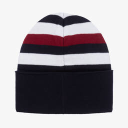 Tommy Hilfiger-قبعة بيني قطن محبوك لون كحلي للأولاد | Childrensalon Outlet