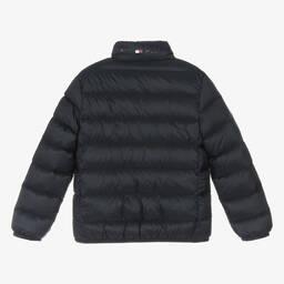 Tommy Hilfiger-جاكيت بافر لون كحلي مبطن بريش | Childrensalon Outlet