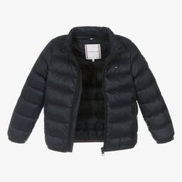 Tommy Hilfiger-جاكيت بافر لون كحلي مبطن بريش | Childrensalon Outlet