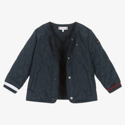 Tommy Hilfiger-Navy Blue Padded Baby Jacket | Childrensalon Outlet