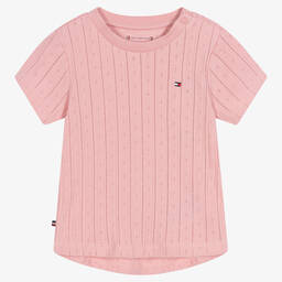 Tommy Hilfiger-Pink Cotton Baby T-Shirt | Childrensalon Outlet