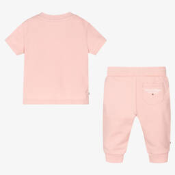 Tommy Hilfiger-Pink Cotton Baby Trouser Set | Childrensalon Outlet