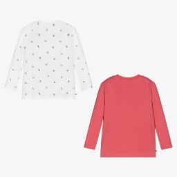 Tommy Hilfiger-Белый и розовый топы из хлопка (2шт.) | Childrensalon Outlet