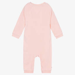 Tommy Hilfiger-Pink Cotton Velour Babygrow | Childrensalon Outlet