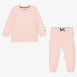 Tommy Hilfiger-Pink Organic Cotton Baby Tracksuit | Childrensalon Outlet