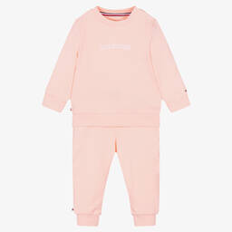 Tommy Hilfiger-Pink Organic Cotton Baby Tracksuit | Childrensalon Outlet