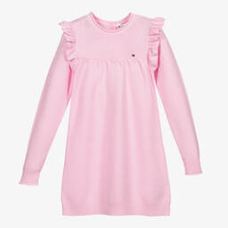 Tommy Hilfiger-Pink Organic Cotton Knit Dress | Childrensalon Outlet