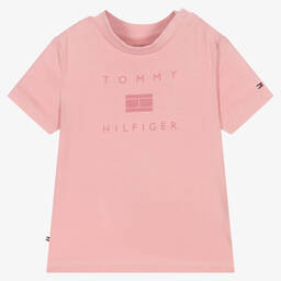 Tommy Hilfiger-Pink Organic Cotton T-Shirt | Childrensalon Outlet