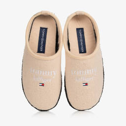 Tommy Hilfiger-Бежевые тапочки с вышитым флагом | Childrensalon Outlet