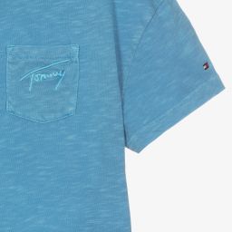 Tommy Hilfiger-Голубая укороченная футболка для подростков | Childrensalon Outlet