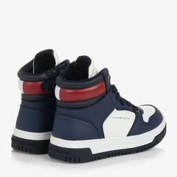 Tommy Hilfiger-Высокие бело-синие кроссовки | Childrensalon Outlet