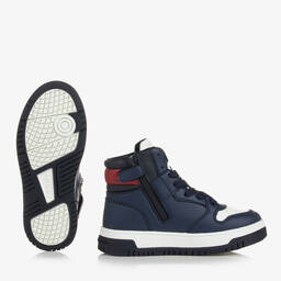 Tommy Hilfiger-Высокие бело-синие кроссовки | Childrensalon Outlet